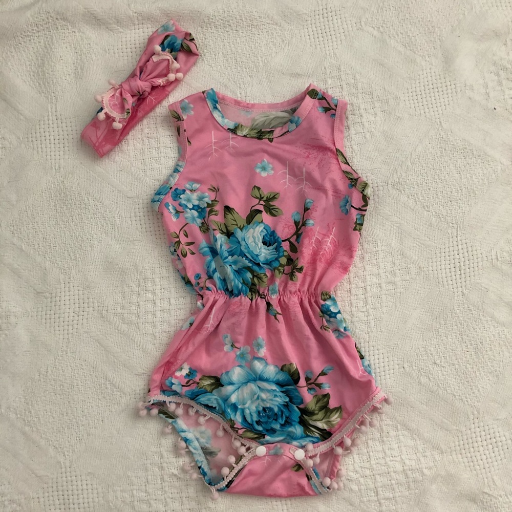 🌺 Toddler Romper with Headband